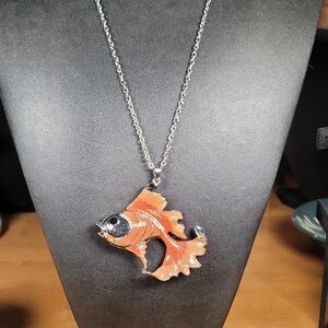 Paparazzi Orange Fish Pendant Necklace